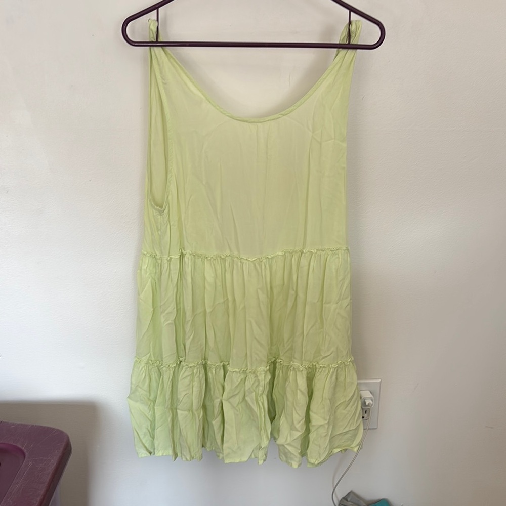 O'Neill Green Tiered Sleeveless Tank Top Coverup